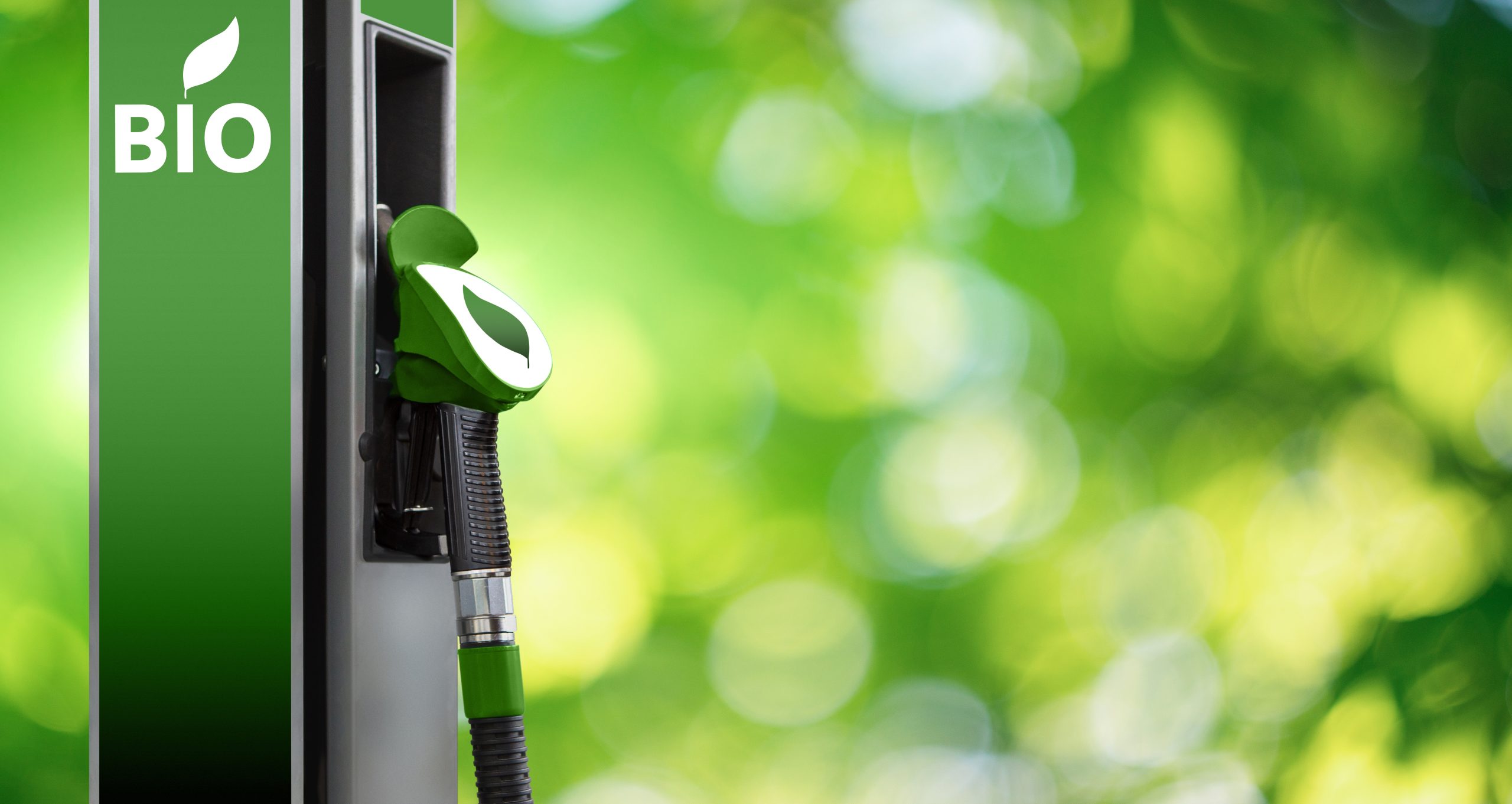 Biofuel filling station on a green background Biofuel filling station on a green background