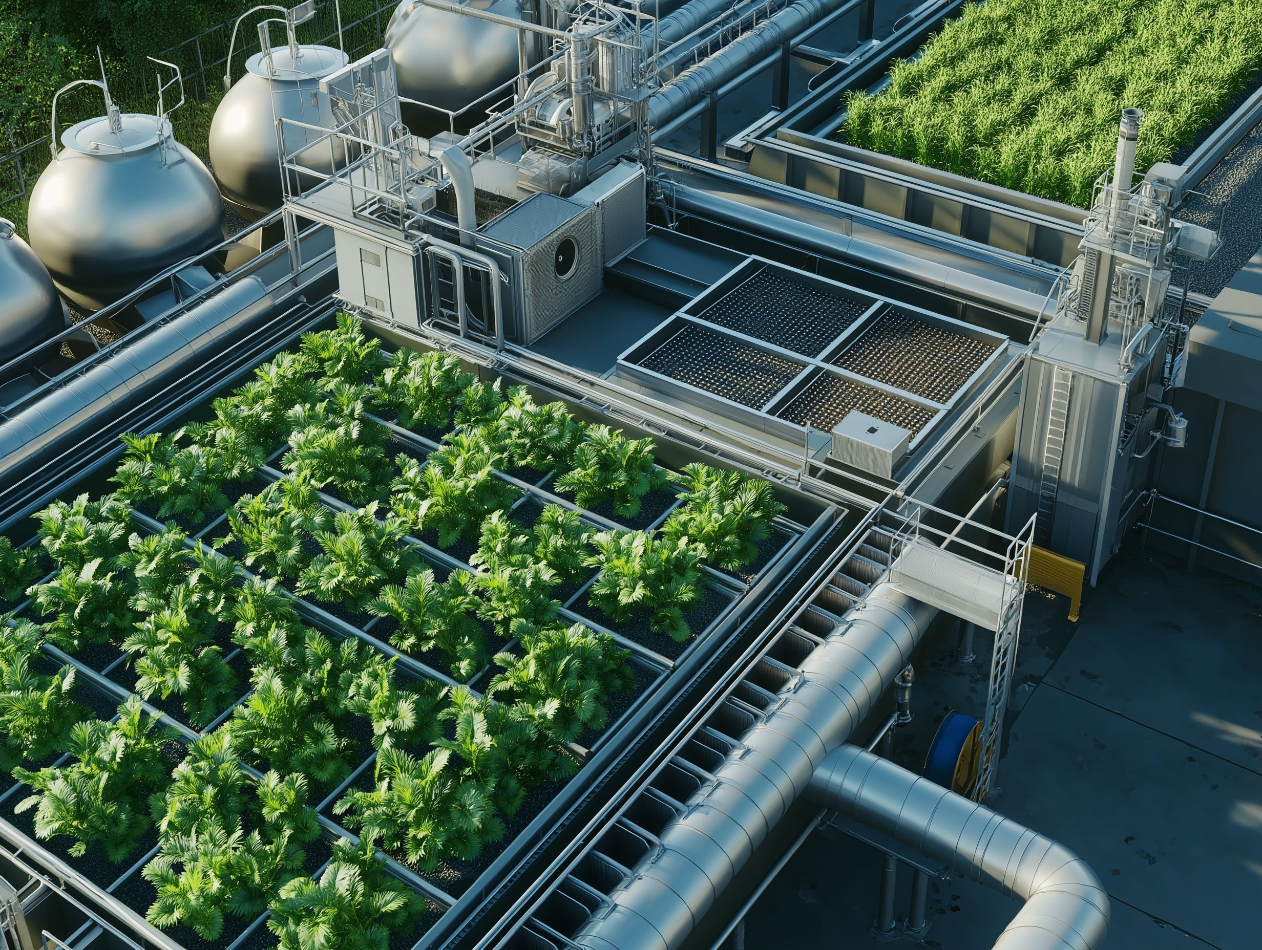Biomass carbon harvest. waste harvest. agriculture emission. Image of biomass crops for waste-to-energy production Biomass carbon harvest. waste harvest. agriculture emission. Image of biomass crops for waste-to-energy production