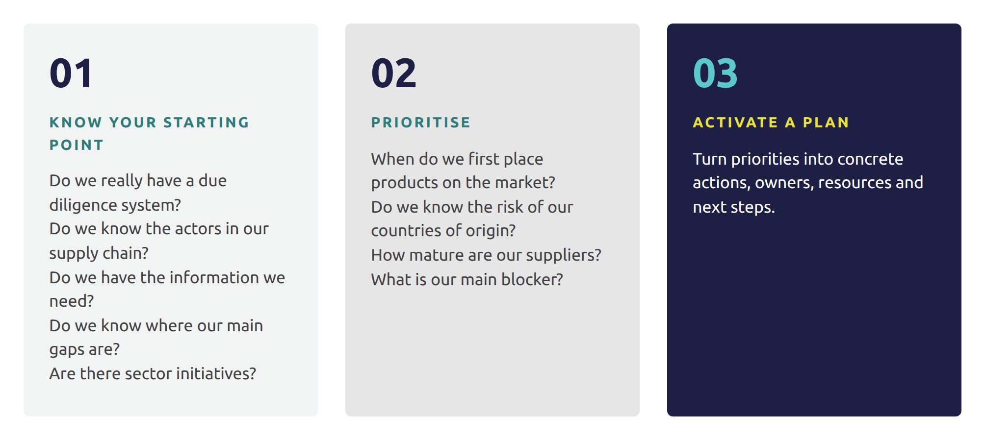 Three next actions for EUDR readiness: know your starting point, prioritise, activate a plan